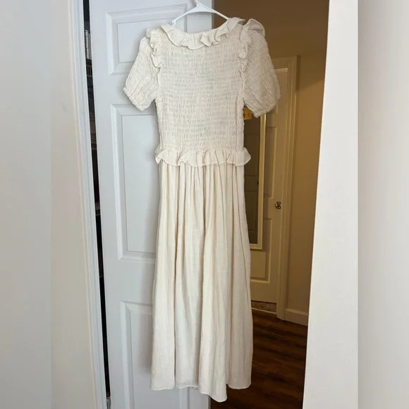 Tach Perico Smocked and hand-embroidered Midi Dress - Picture 4 of 8